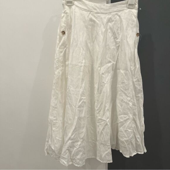 NEW Reformation Midi Maxi Skirt White Linen Maia size 2 - Picture 2 of 10